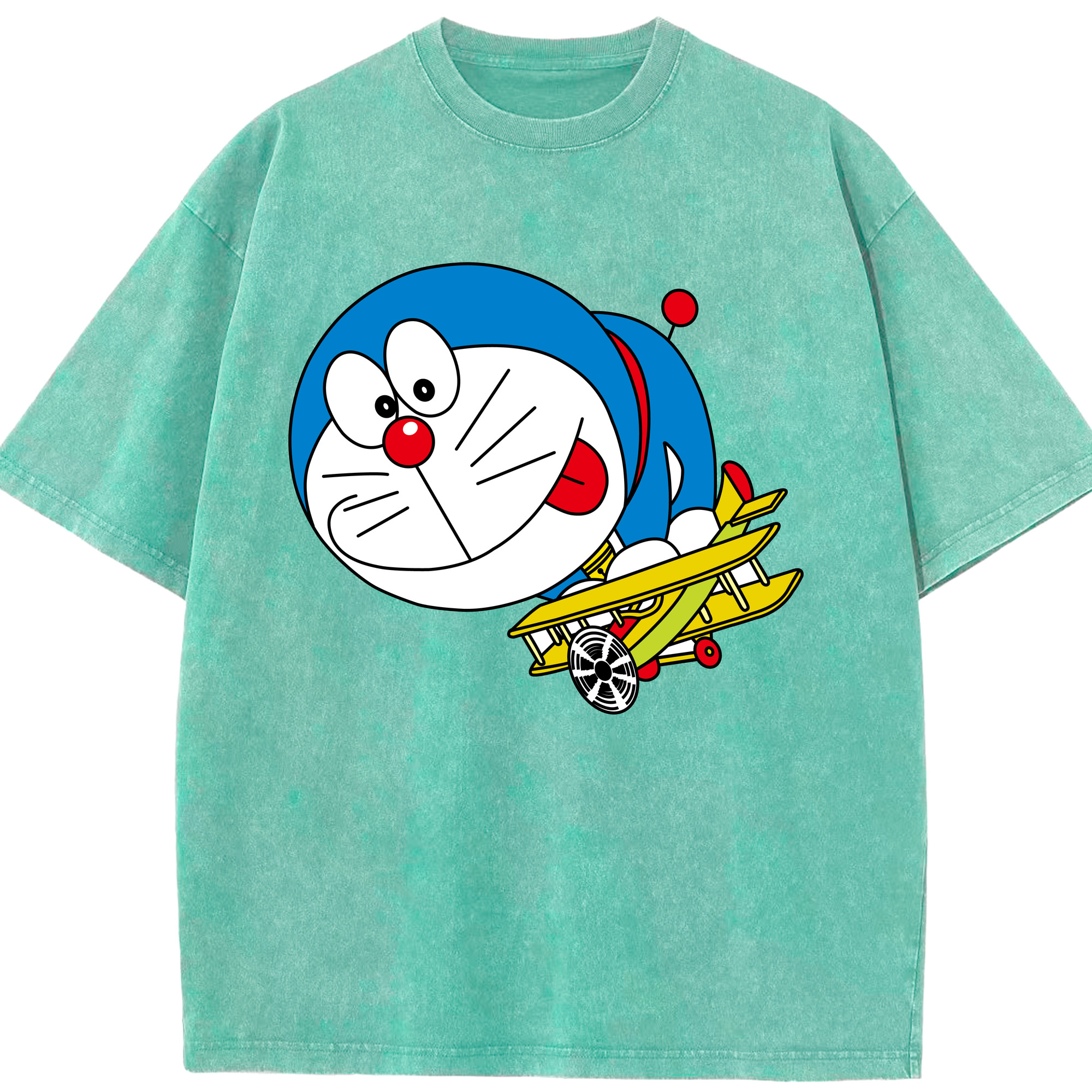 （画像用） ドラえもん Doraemon 綿100% ヴィンテージ風 半袖Tシャツ（フロントプリント）